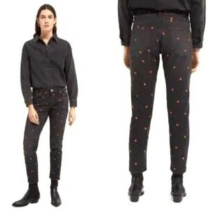 NWT SCOTCH & SODA Petit Ami Embroidered Boyfriend Jeans 26 Evening Star Slim Leg